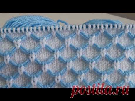 İki şiş kolay örgü model anlatımı 💐crochet knitting
