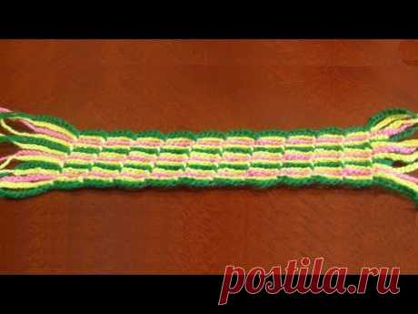 Шарф из пряжи. Шарф крючком. Вязание шарфа.  (scarf from the remnants of yarn) - YouTube