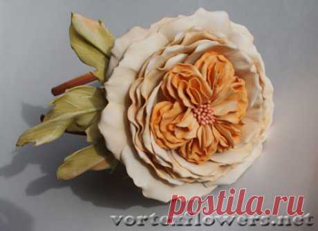 Английская роза из фоамирана &quot;Эшли&quot; | Vortex Flowers