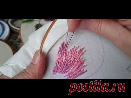 Вышивка гладью для начинающих. Основы техники. Stitch embroidery for beginners.