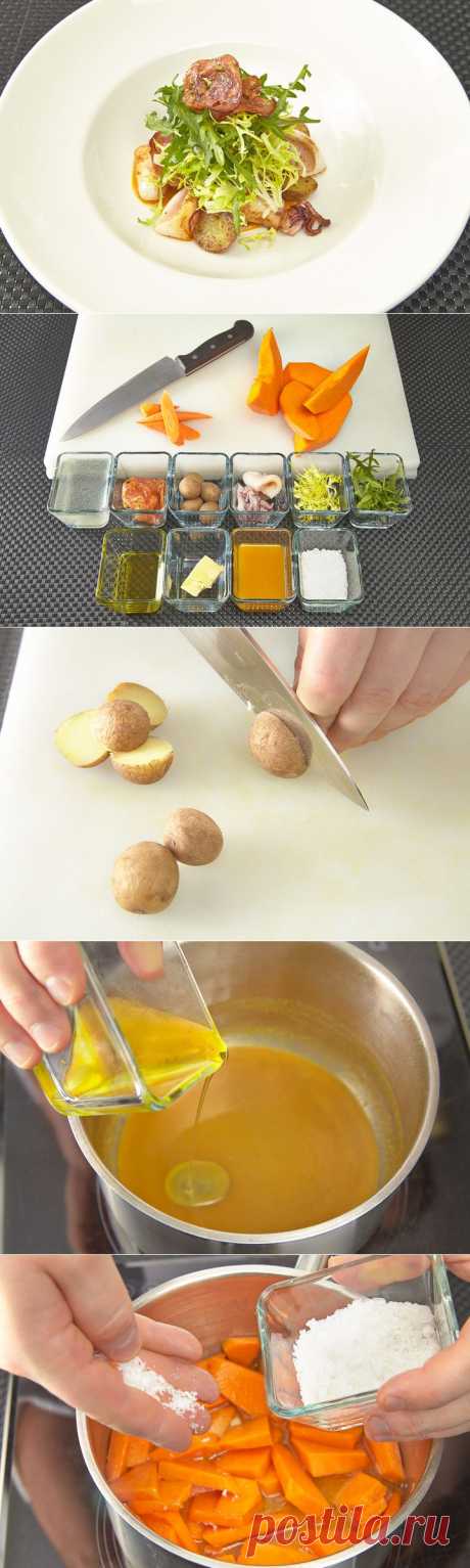 (193) Теплый салат с мини-кальмарами - пошаговый рецепт с фото - теплый салат с мини-кальмарами - как готовить: ингредиенты, состав, время приготовления - Леди@Mail.Ru