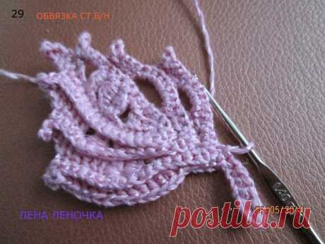 Irish crochet &amp;: ЛИСТИК. МК. Step by step