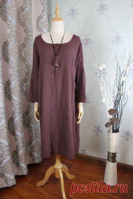 Women Loose dress large size gown asymmetrical dress | Etsy 【Fabric】 Cotton 【Color】 gray blue, green, dark purple, leather pink 【Size】 Shoulder width 75cm / 29 Sleeve length 28cm / 11 Bust 130cm / 51 Waist 134cm / 52 Length 95-105cm/ 37-41   Washing & Care instructions: -Hand wash or gently machine washable do not tumble dry -Gentle wash cycle (40°C) -If you