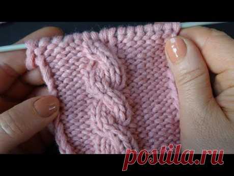 Вязание косы на спицах Узор 6   Knitting pattern