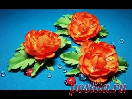 Fabric flowers: cute globeflowers/tutorial/Цветы из ткани: милые купавки/МК