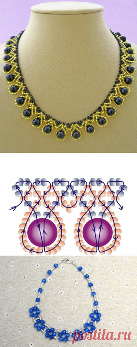 Красивые ожерелья из бусин и бисера — Сделай сам, идеи для творчества - DIY Ideas