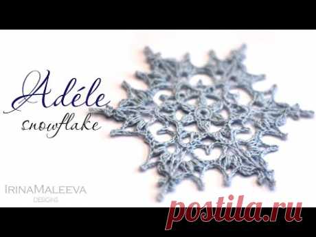 Adele snowflake tutorial / МК Снежинки Адэль крючком
