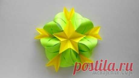 Мастерим яркий и красивый цветок из бумаги в технике оригами
