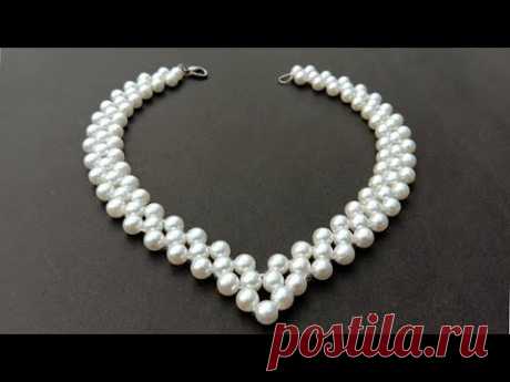 How To Make/ A Pearl Necklace/ At Home/ useful & easy