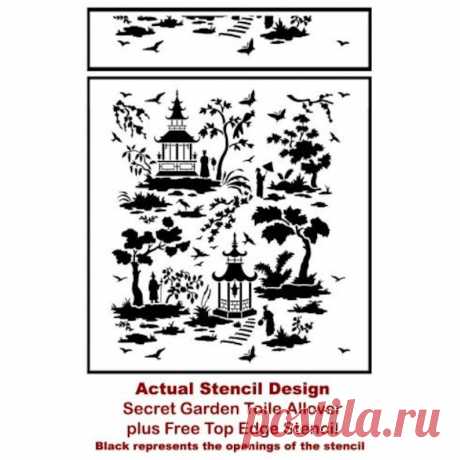 Secret Garden Toile Stencil LARGE WALL STENCIL instead of Wallpaper Easy to Use Wall Stencil for a Quick Room Update Toile Wall Stencil - Etsy Chile