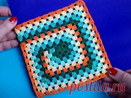 Вязание крючком Урок 252 Бабушкин квадрат Crochet granny square