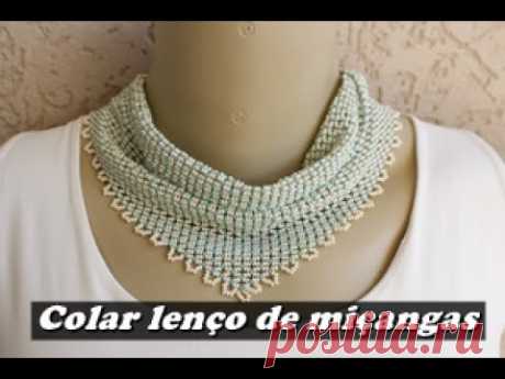 NM Bijoux - Colar lenço de miçangas - passo a passo