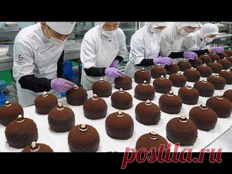 Шоколадная бомба! Шоколадный торт с гигантским орехом / Korean Food Factory