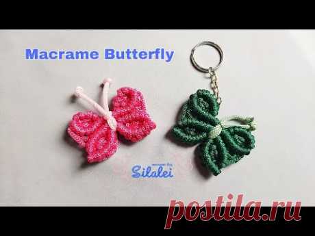 Cara Membuat Kupu-Kupu Dari Tali Kur - Tutorial Macrame Butterfly - Macrame Keychain Butterfly