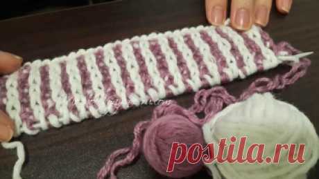 Урок вязания в технике бриош Brioche knitting | Вязание спицами для начинающих