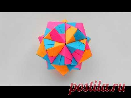 Многогранник из бумаги Оригами Икосаэдр Kusudama by Mitsunobu Sonobe - YouTube