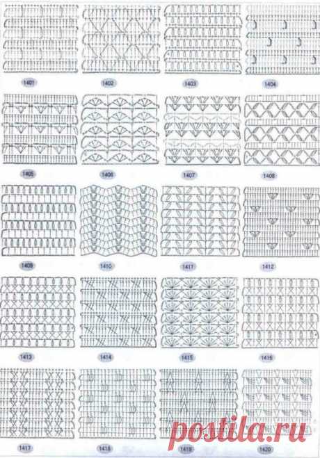Узоры крючком в Вашу бездонную копилку. Узоров много не бывает!