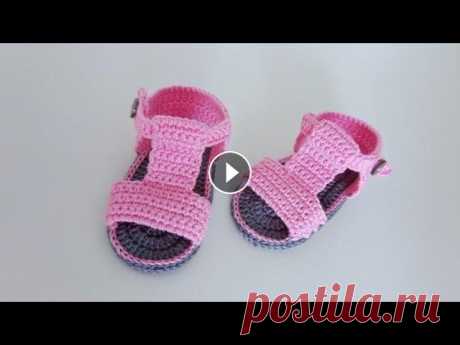 ПРОСТЫЕ ПИНЕТКИ САНДАЛИИ 10 СМ./ПИНЕТКИ ДЛЯ НОВОРОЖДЕННЫХ/ BABYSCHUHE/BOOTEES Пинетки сандалии. Размер подошвы 10 см. Данная модель пинеток очень простая в вязании. Для того, чтобы связать такие пинетки нужно уметь вязать воздуш...