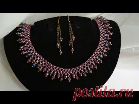 Necklace and earrings. DIY. Колье и серьги. МК - YouTube