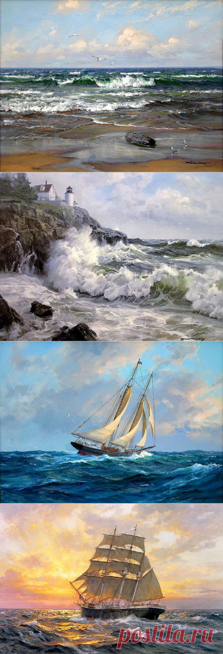 Марины и пейзажи художника Чарльз Викери.