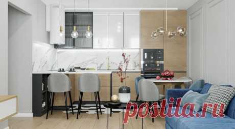 Функциональный дизайн маленькой кухни-гостиной: лучшие идеи для интерьера