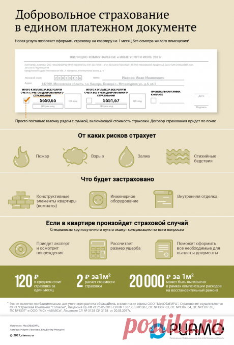 Как оформить страховку на квартиру в ЕПД - Инфографика - РИАМО