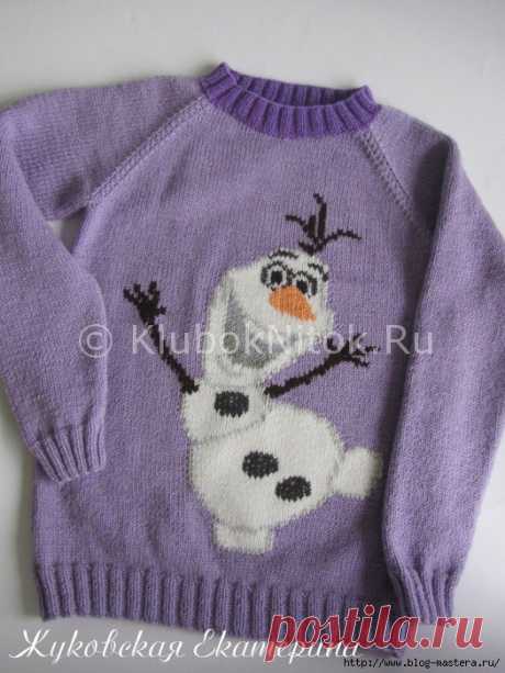 Детский свитер со снеговиком "Олаф"(из м/ф Холодное сердце) своими руками!