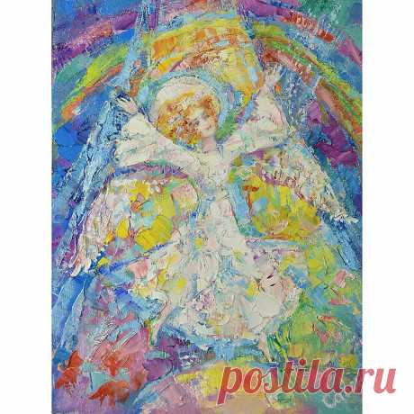 Angel Painting Girl Original Art Rainbow White Angel Small Impasto Impressionism - Shop ArtDivyaGallery Posters - Pinkoi Angel Painting Girl Original Art Rainbow White Angel Small Impasto Impressionism HAND ORIGINAL &quot;Angel of the Rainbow&quot; 30,5 x 23 cm (12 x 9 inches) Need a decorative frame.