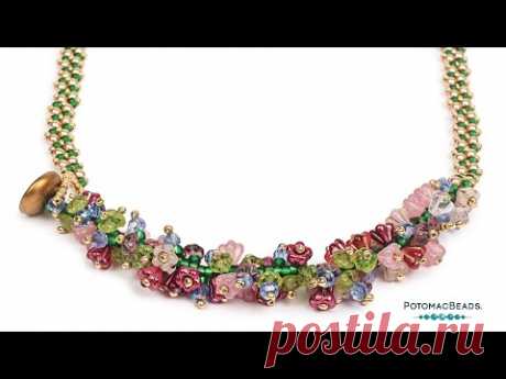 Spring Splendor Flower Fringe Necklace - DIY Jewelry Making Tutorial by PotomacBeads