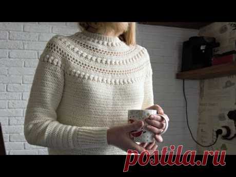 Теплый Свитер крючком. Мастер-класс. Warm Crochet Sweater Tutorial - YouTube