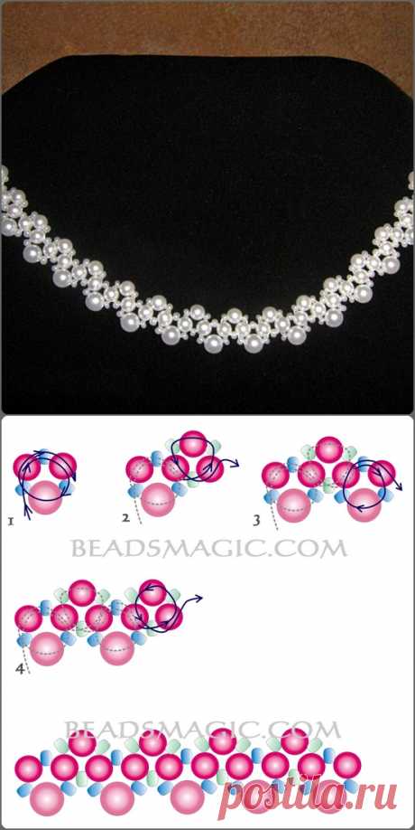 collar perlas con su esquema | DIY Jewelries | Necklaces, Beads and Beaded necklaces