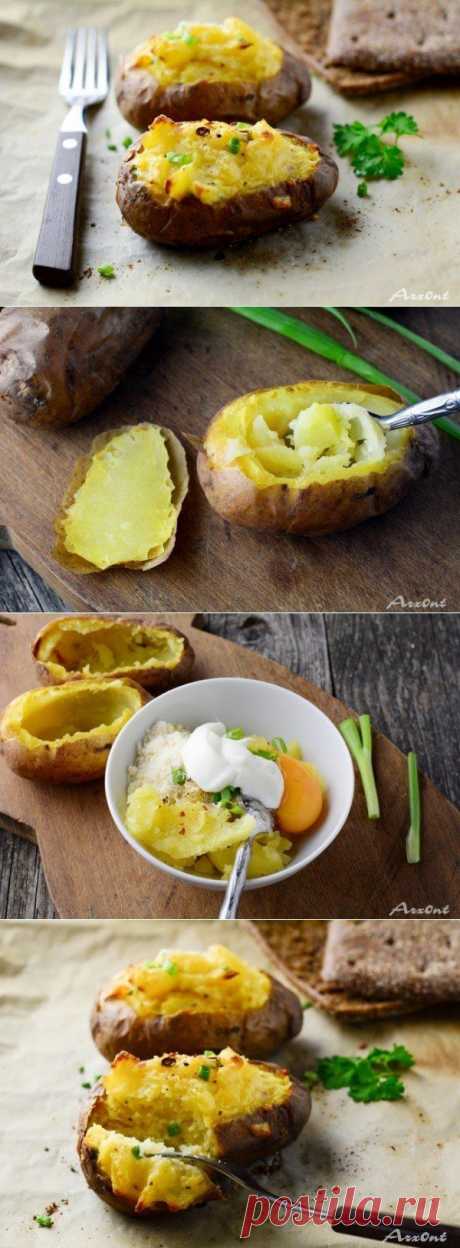 Как приготовить печёная картошка со сливочной начинкой - рецепт, ингридиенты и фотографии