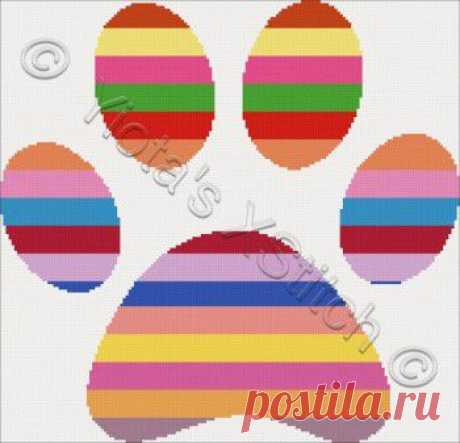 Paw modern cross stitch kit | Yiotas XStitch