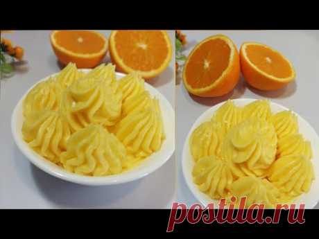 Апельсиновый крем без молока, простой рецепт для всех видов десертов!