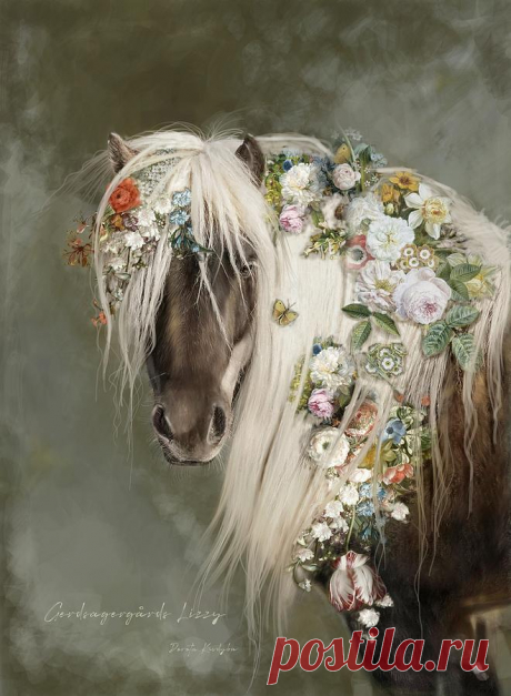 Shetland Pony in Flowers II by Dorota Kudyba Shetland Pony in Flowers II Digital Art by Dorota Kudyba