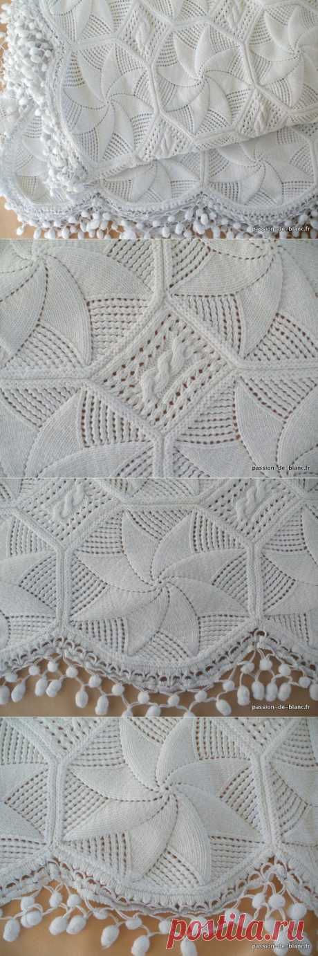 Articles vendus &gt; Linge ancien de lit &gt;  LINGE ANCIEN/ Jolie courte-pointe ou dessus de lit aux aiguilles en coton blanc - Passion de Blanc - Broderie ancienne - Antique &amp; Vintage French linen