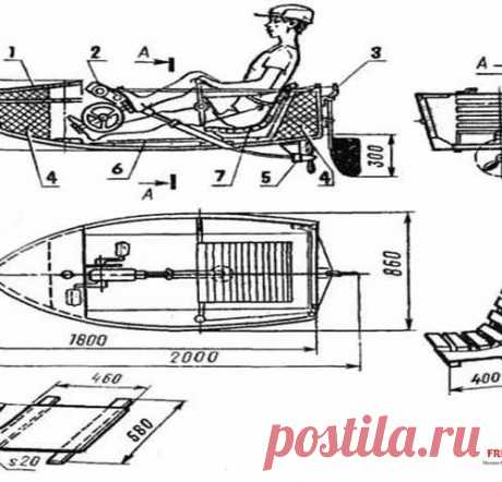 Самодельная лодка с педалями