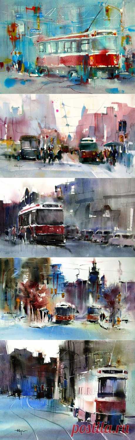(+1) тема - Городские трамваи в картинах Херри Арифина | Искусство