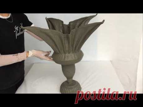 Make Flower Pots From Fabric And Cement // Design At Home