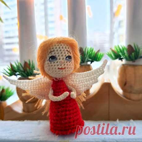 PDF Ангелочек крючком. FREE crochet pattern; Аmigurumi doll patterns. Амигуруми схемы и описания на русском. Вязаные игрушки и поделки своими руками #amimore - ангел, маленький ангелок, ангелочек, кукла, куколка, девочка, украшение.