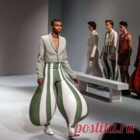 Модная коллекция мужских брюк от Лондонского колледжа моды, которые идеально подходят для тех, кто пропускает «день ног» в тренажёрном зале (14 фото) . Тут забавно !!!