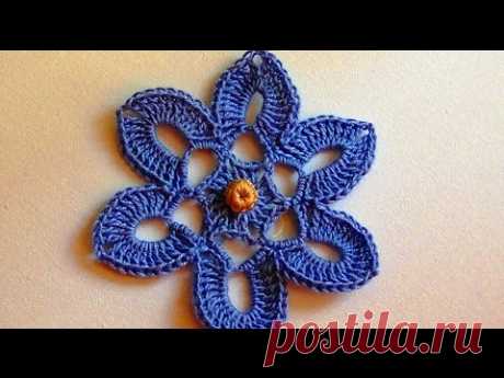 Вязаный цветок  №12.  Crochet  Flower Pattern