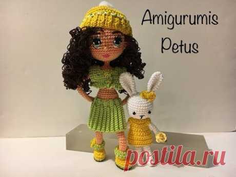 Como bordar ojos, nariz y boca muñeca Carolina amigurumis Petus OCTAVA PARTE - YouTube