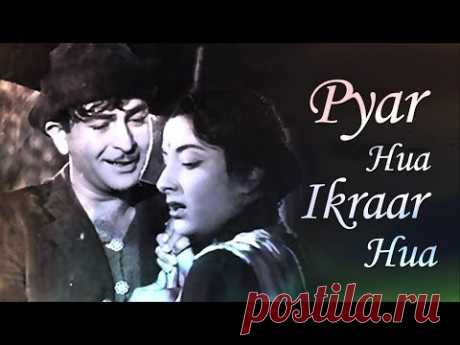 Pyar Hua Ikraar Hua - Raj Kapoor & Nargis - Shree 420 - Bollywood Evergreen Songs - Manna Dey & Lata