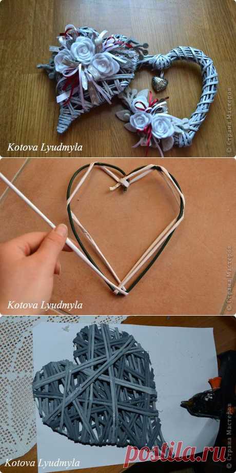Плетенные сердечки из бумажных трубочек | Страна Мастеров