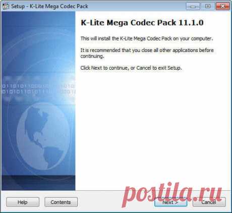 Установка на компьютер набора кодеков K-Lite Codec Pack.