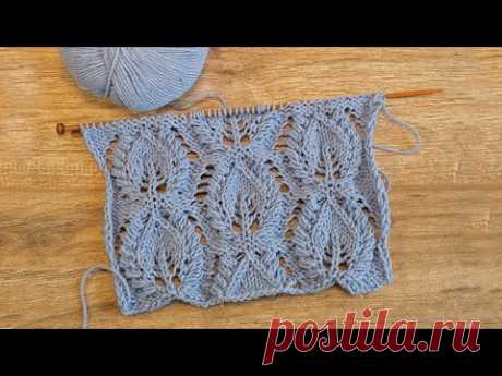 Узор «Листья Осины» спицами 🍃  «Aspen Leaves» knitting pattern