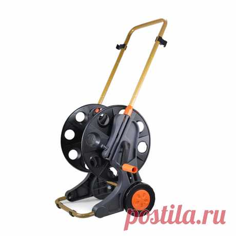 Garden hose reel cart portable garden water hose pipe reel holder outdoor landscape storage basket with wheels Sale - Banggood.com