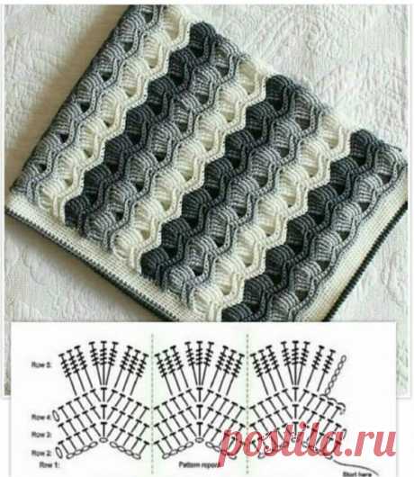 Объемный узор крючком в копилку мастерицы из категории Интересные идеи – Вязаные идеи, идеи для вязания