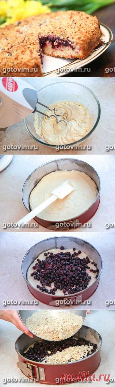 Пирог с черной смородиной под штрейзельной крошкой. Фото-рецепт / Готовим.РУ